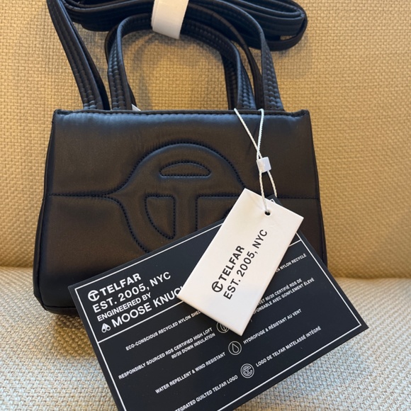 Brand New, Sold Out, Telfar X Moose Knuckles Small Black Puff Shopper - Picture 2 of 6